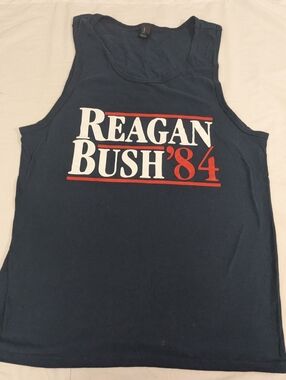 Reagan Bush '84 Campaign Men's Blue Tank Size Medium